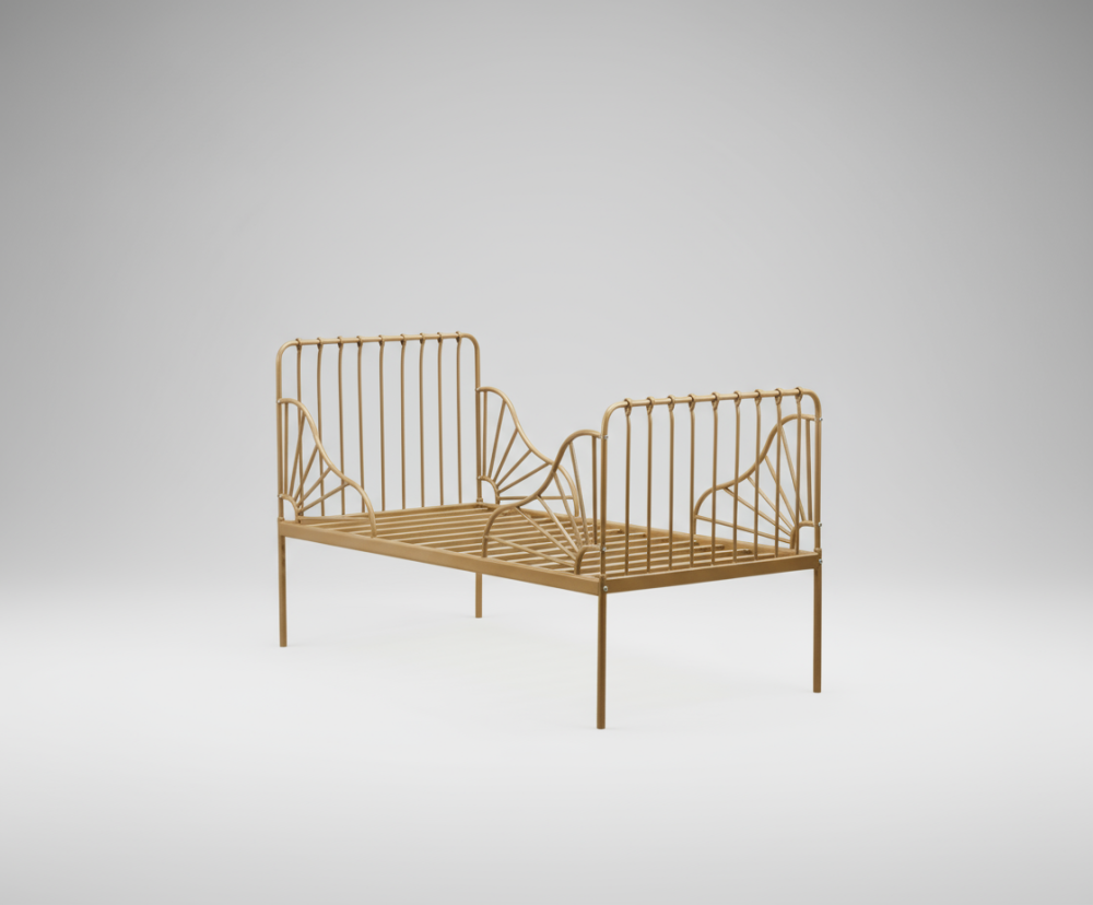 سرير حديد للأطفال عالي الجودة - لون ذهبي - مقاس 80*170