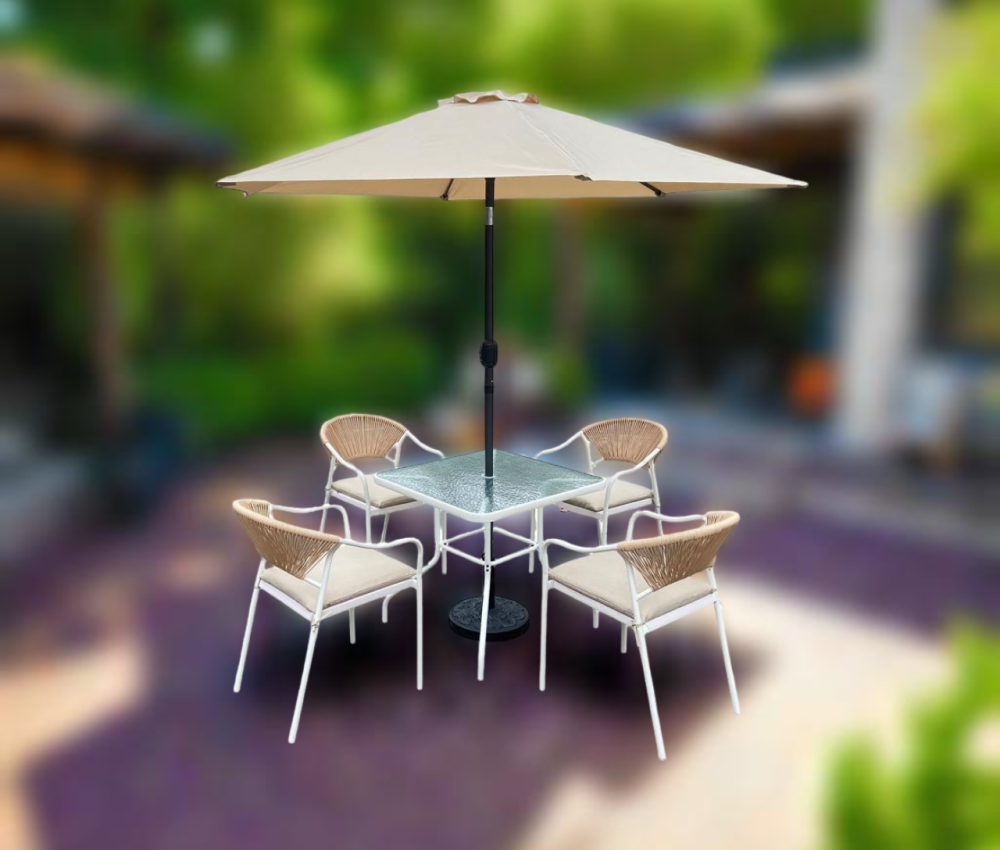 جلسه خارجيه مع مظله لون بيج