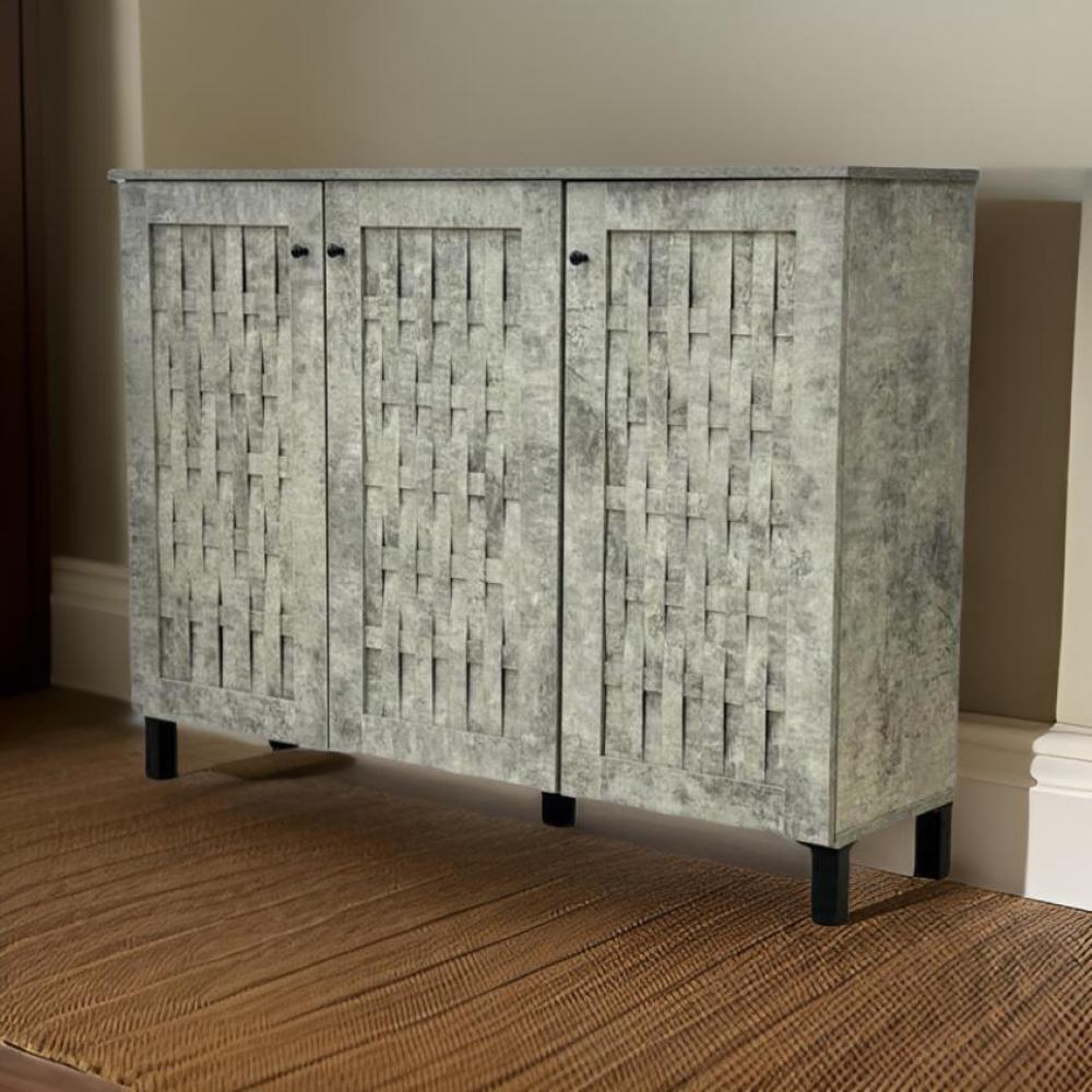 دولاب أحذية خشب 3 باب لون رمادي