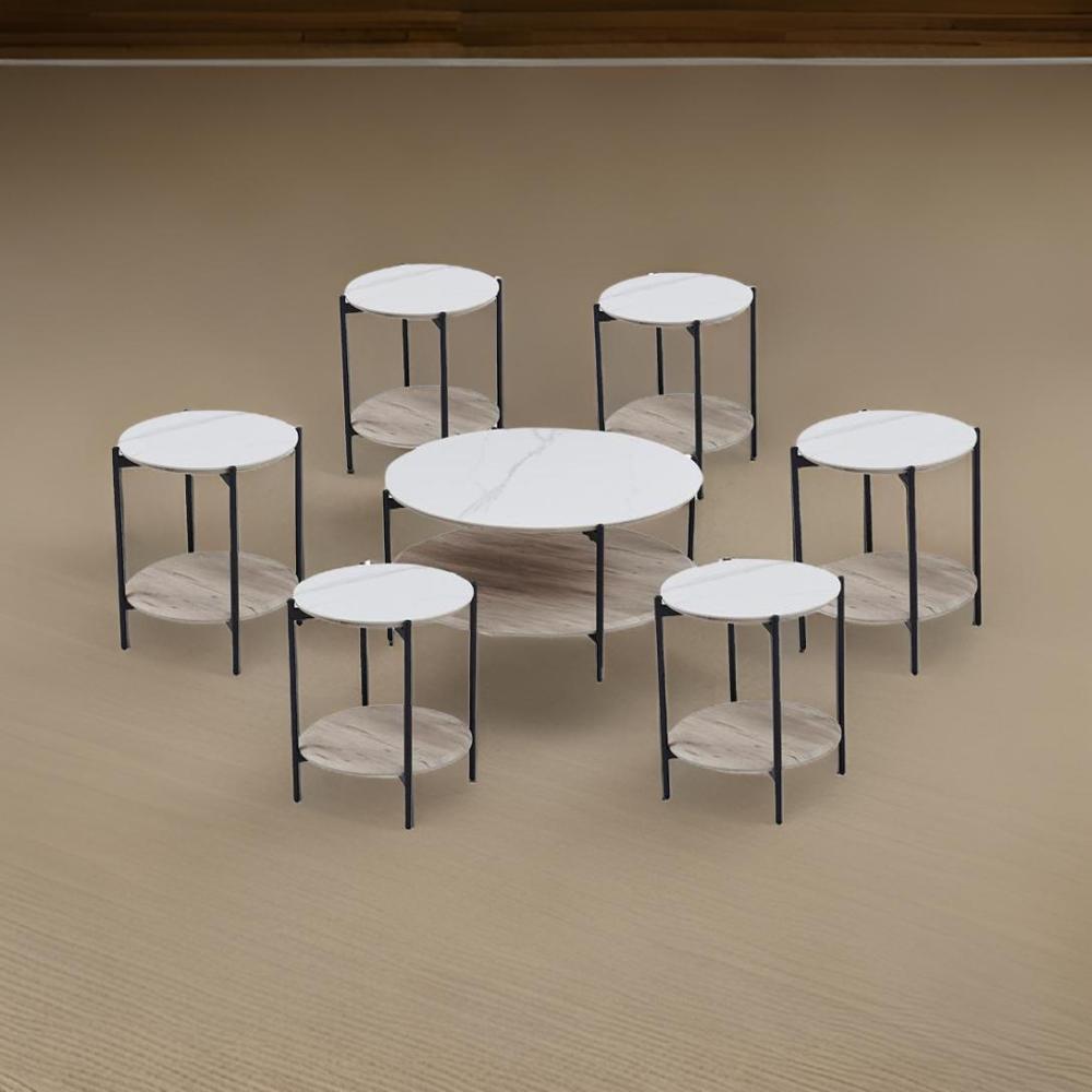 طقم خدمة سيراميك 7 قطع لون بيج فاتح