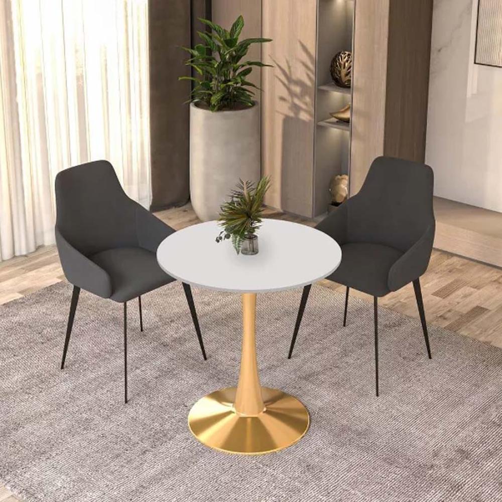 طاولة كافيه سيراميك وقاعدة استيل ذهبي