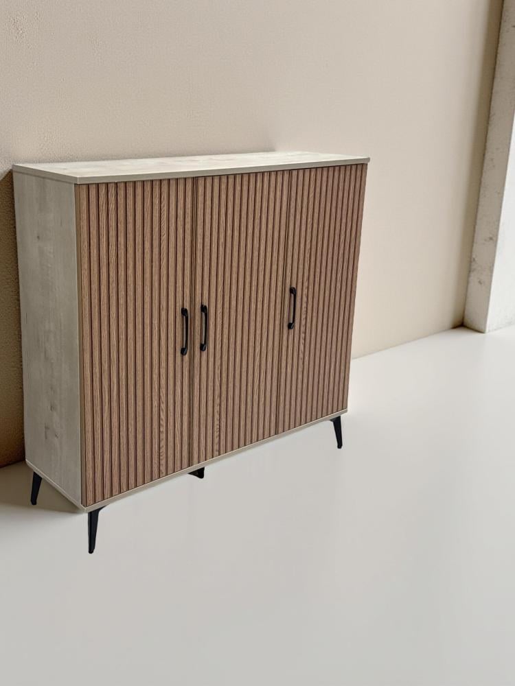 دولاب أحذية 3 باب لون بني فاتح