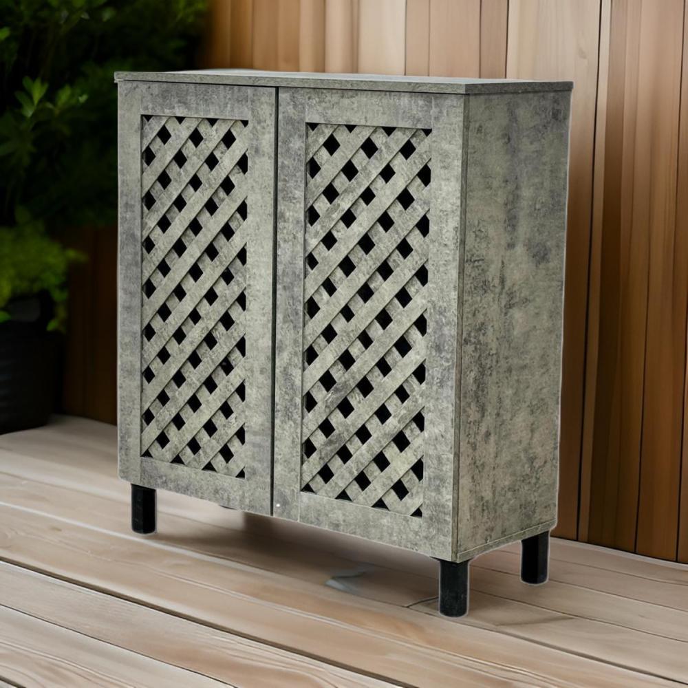 دولاب أحذية خشب 2 باب لون رمادي