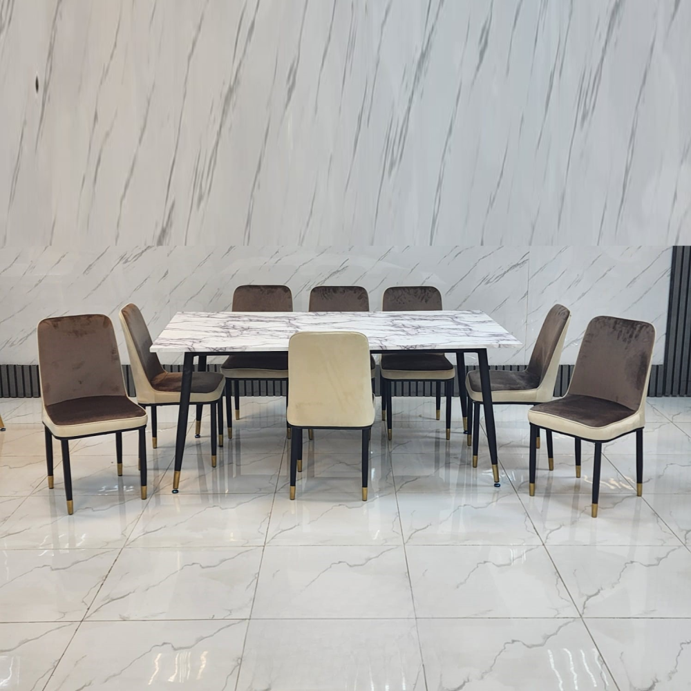 طاولة طعام  بديل رخام 8 كرسي