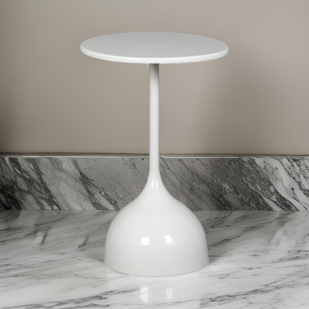 طاولة جانبية أنيقة حديد لون أبيض