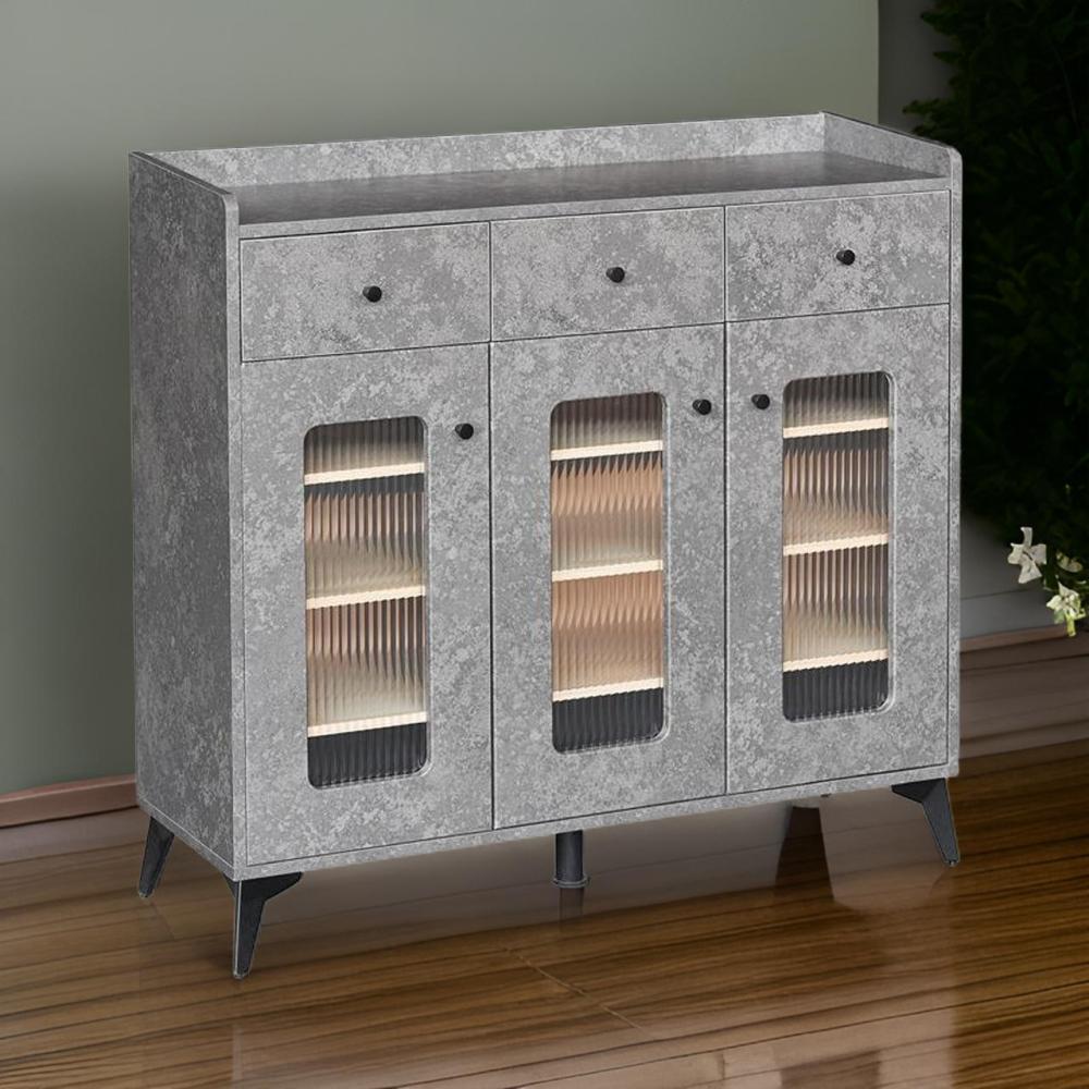 دولاب بوفيه فخم لون رمادي مقاس 100 سم