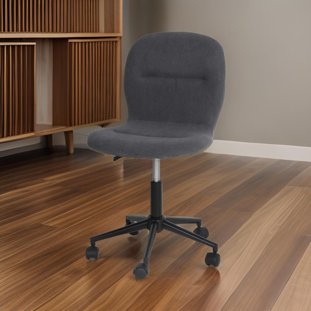 كرسي مكتب دوار بتصميم رياضي أنيق لون رمادي