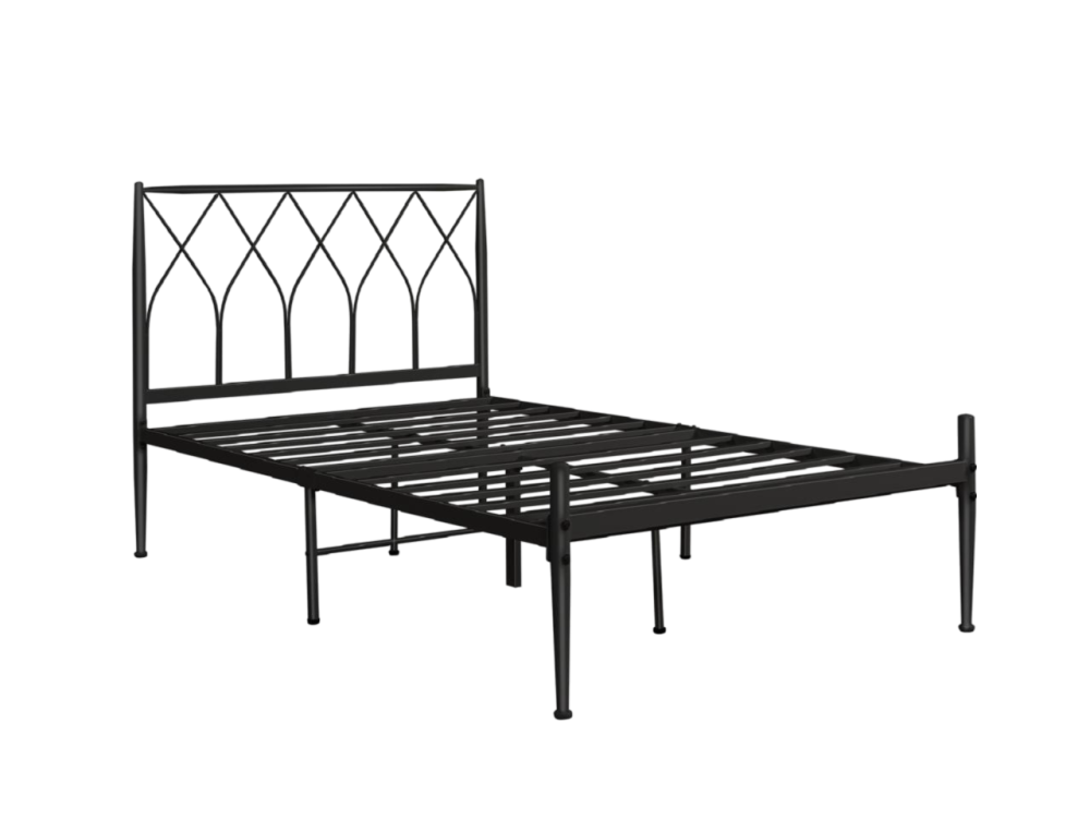 سرير حديد نفر ونص لون أسود مقاس 140*200