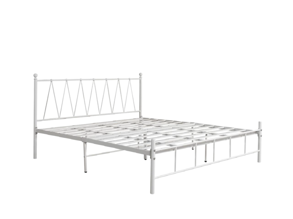 سرير حديد نفرين لون أبيض مقاس 180*200