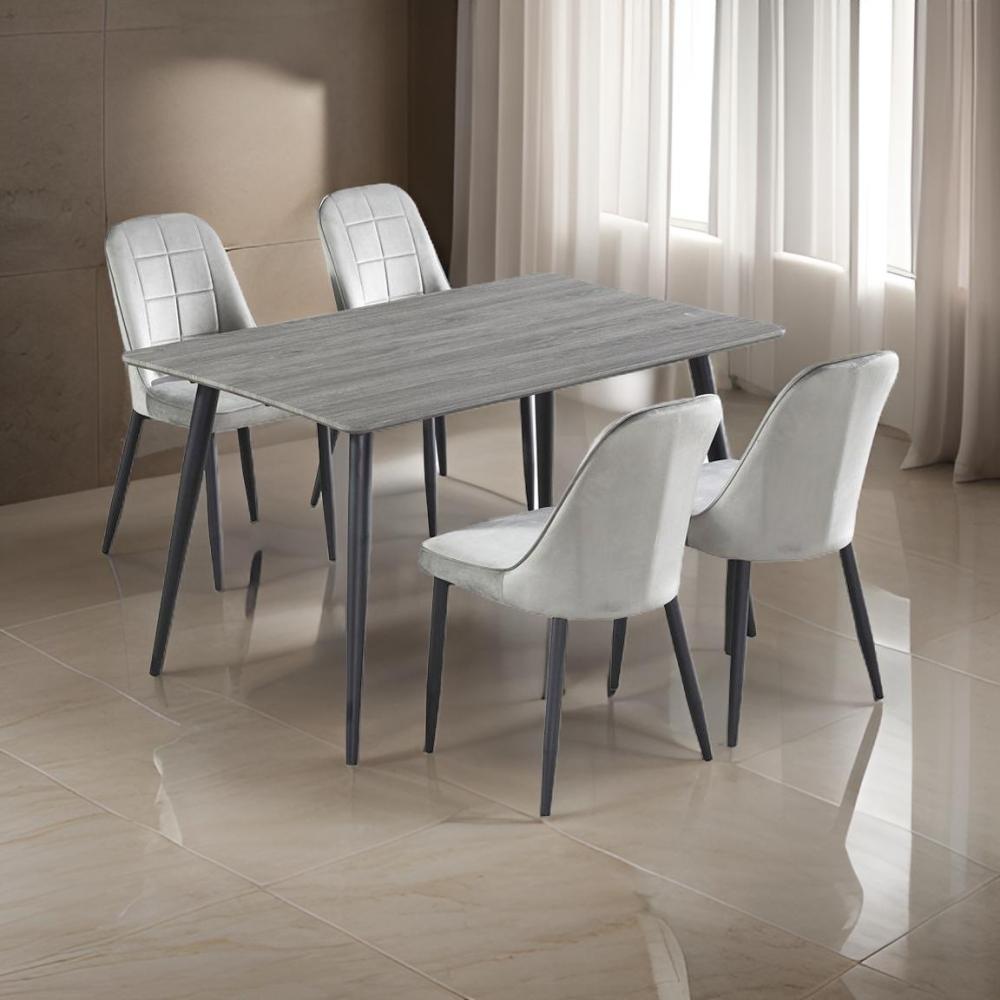 طاولة طعام خشب 4 كرسي لون رمادي