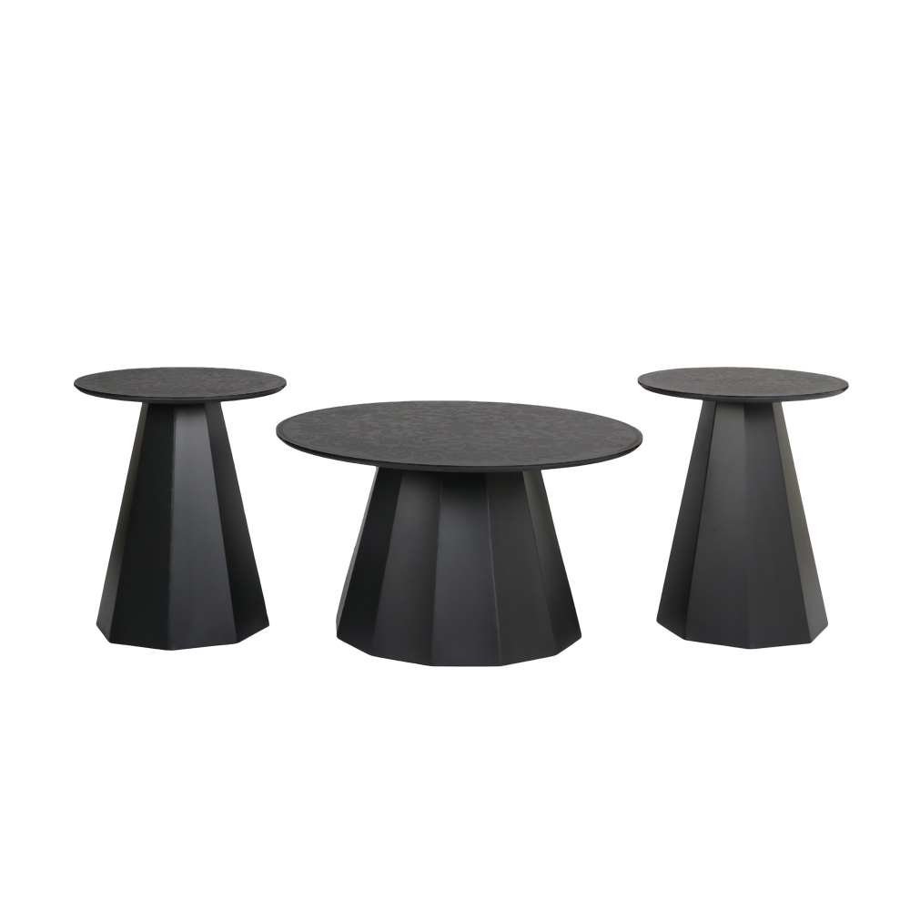 طقم طاولات خدمة فخم – أناقة الأسود بتصميم مودرن لا يُقاوم