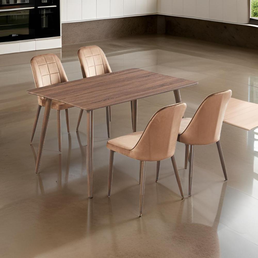 طاولة طعام خشب 4 كرسي لون بني