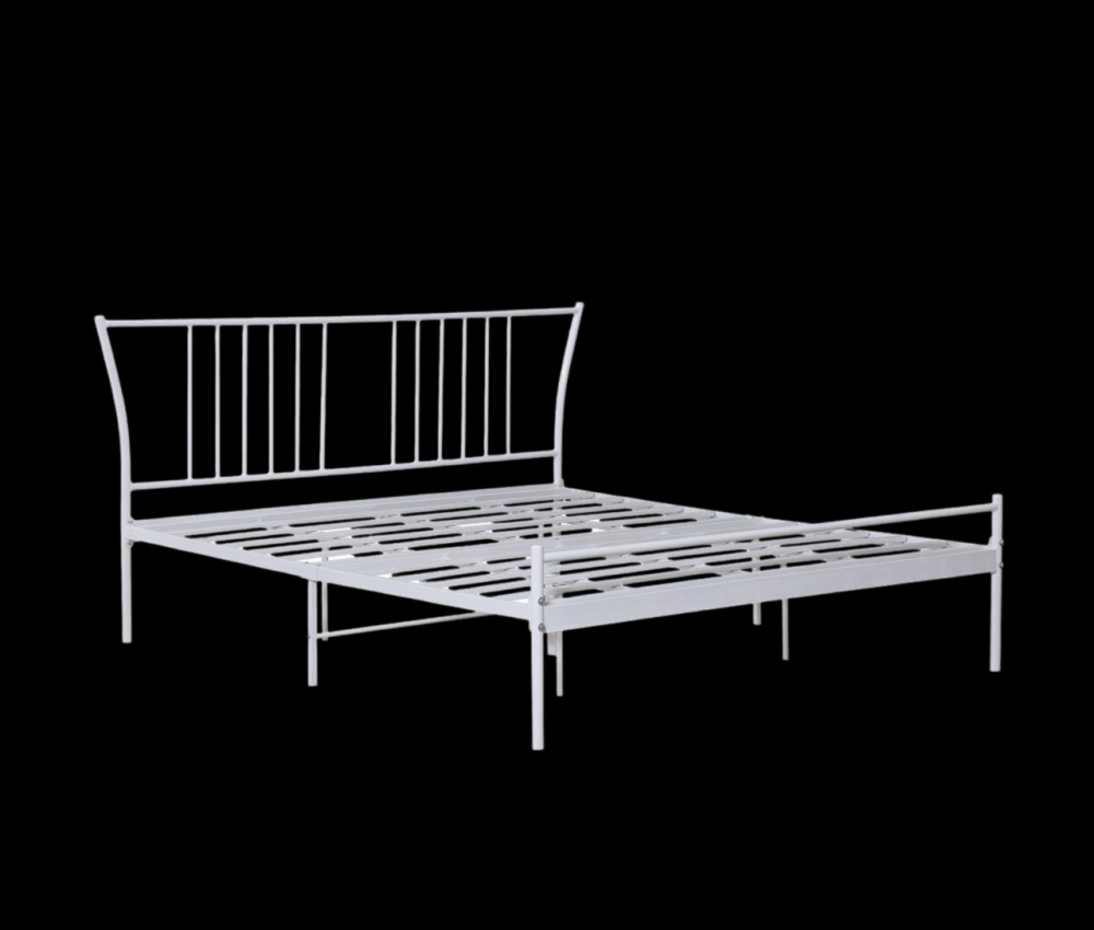 سرير حديد نفرين لون أبيض مقاس 180*200