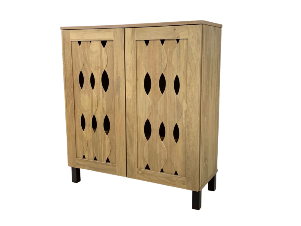 دولاب أحذية خشب 2 باب لون بيج