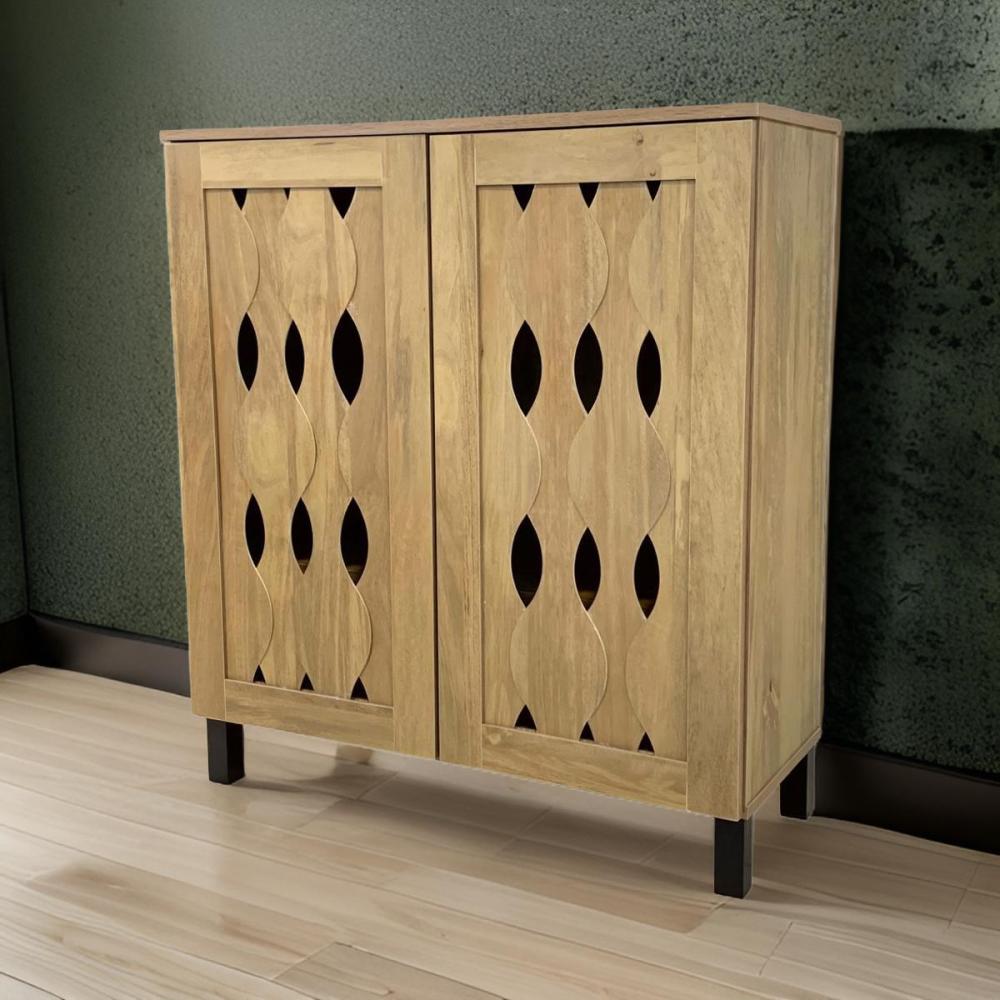 دولاب أحذية خشب 2 باب لون بيج