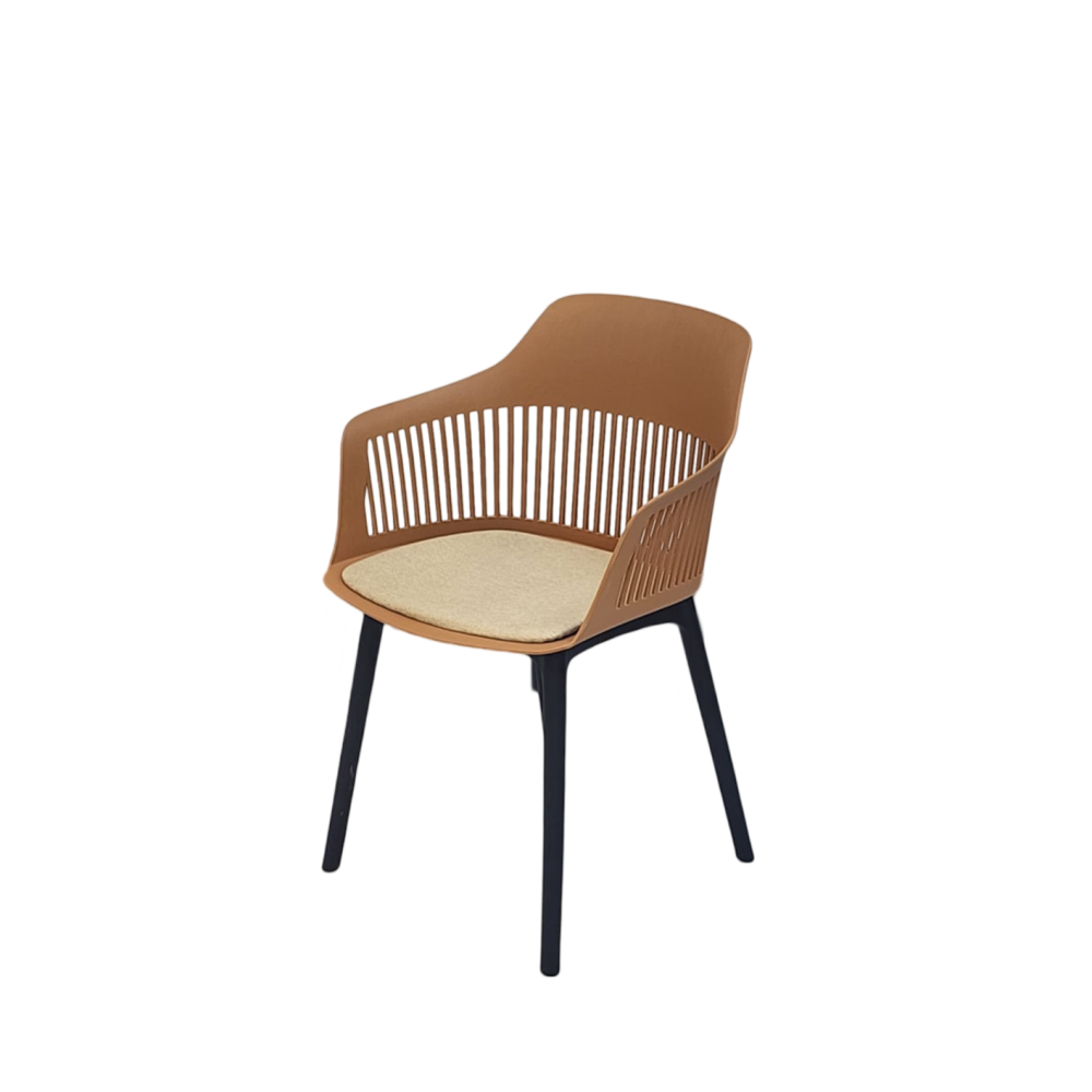 كرسي بلاستيك فايبر عالي الجودة لون بني