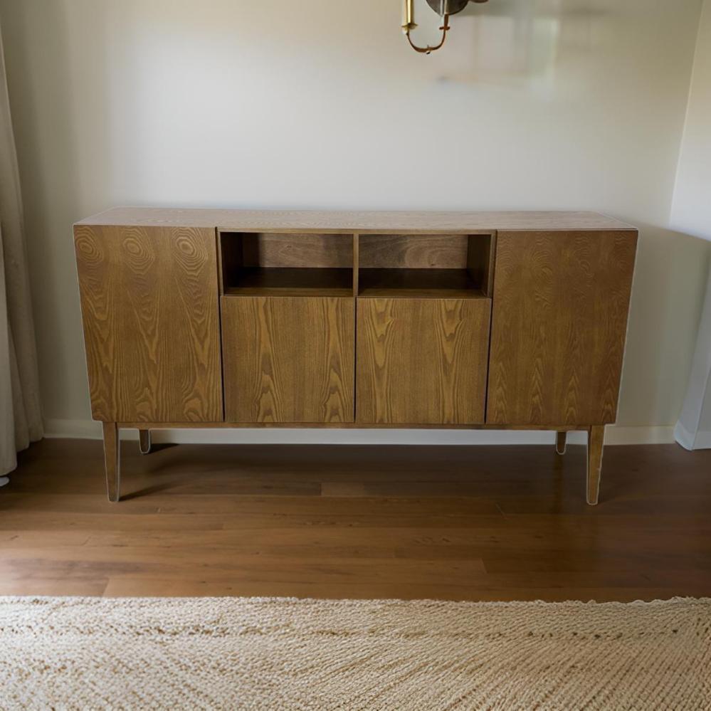 دولاب بوفيه ماليزي 4 باب لون بني فاتح