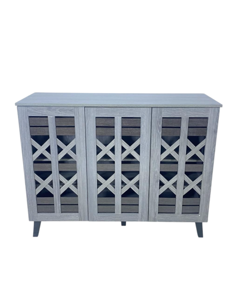 دولاب أحذية خشب 3 باب لون رمادي