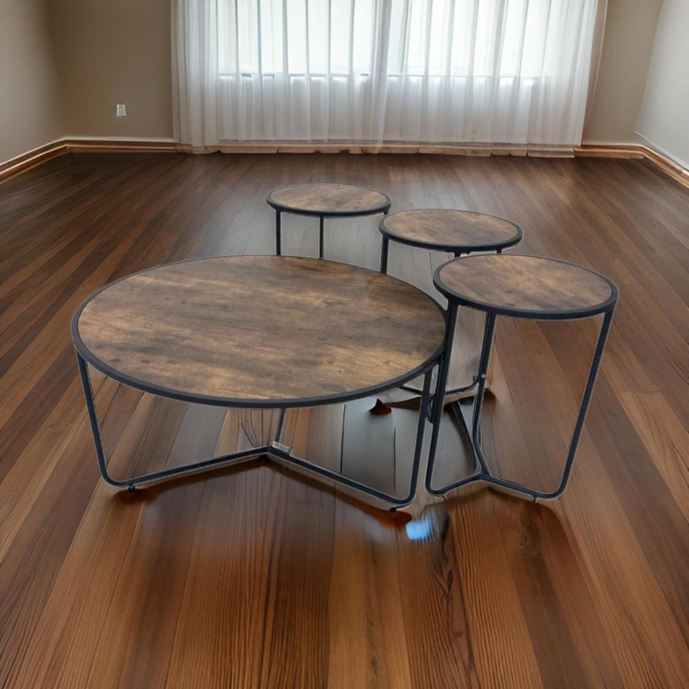 طقم خدمة دائري لون بني غامق