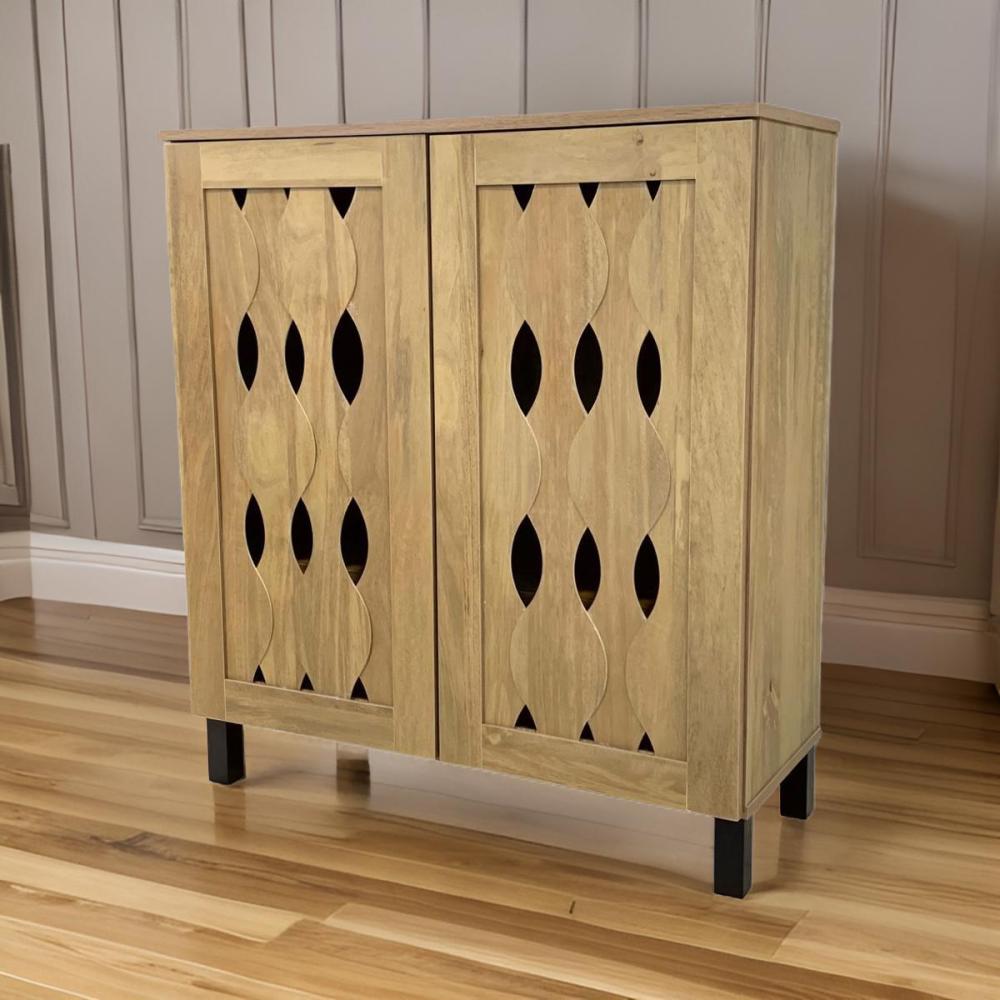 دولاب أحذية خشب 2 باب لون بيج