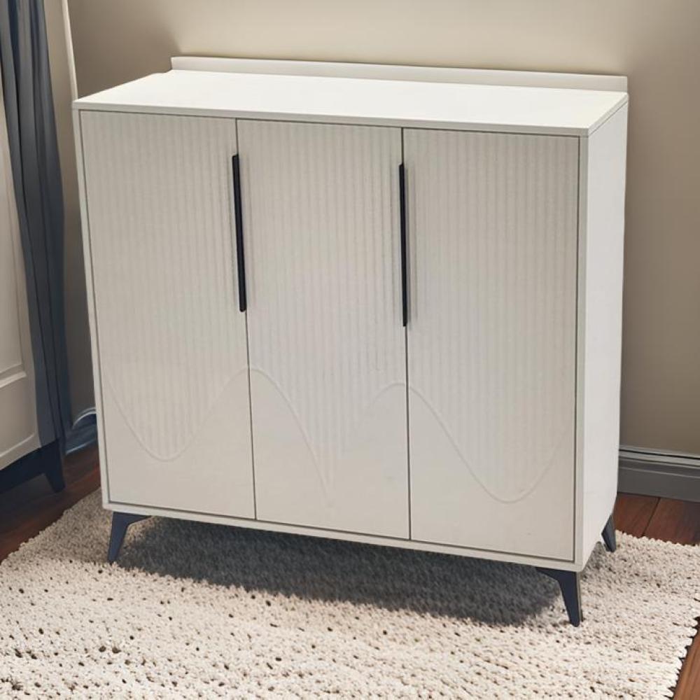 دولاب أحذية أنيق باللون الأبيض مقاس 100 سم