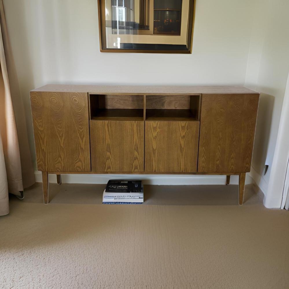 دولاب بوفيه ماليزي 4 باب لون بني فاتح