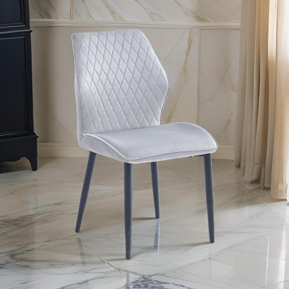 كرسي طعام بتصميم رياضي فخم لون رمادي فاتح