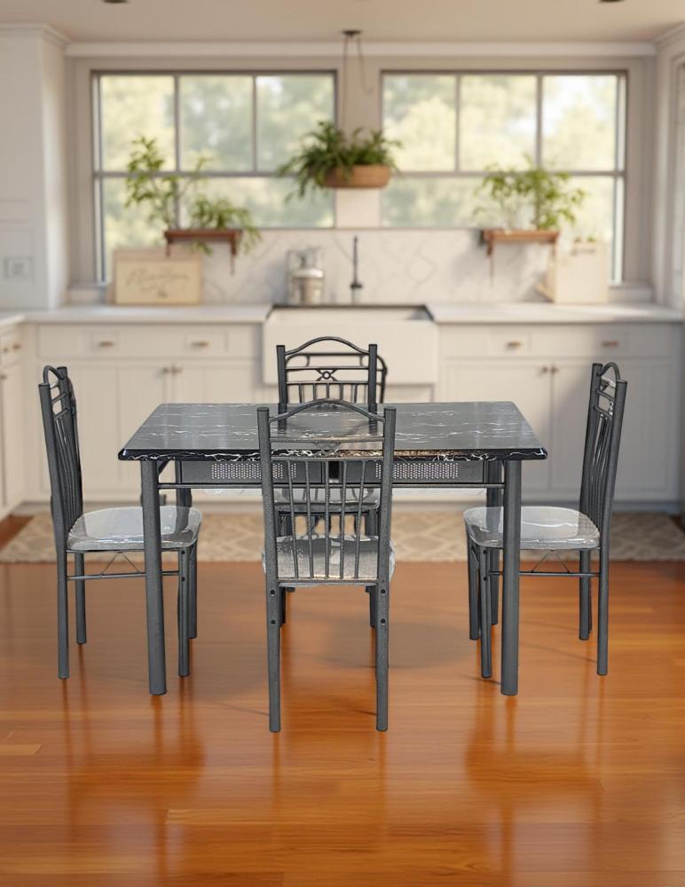 طاولة طعام 4 كرسي خشب ومعدن