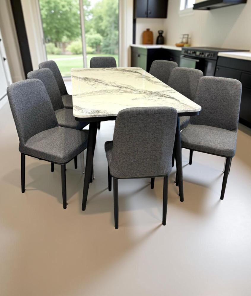 طاولة طعام رخام 8 كرسي جلد