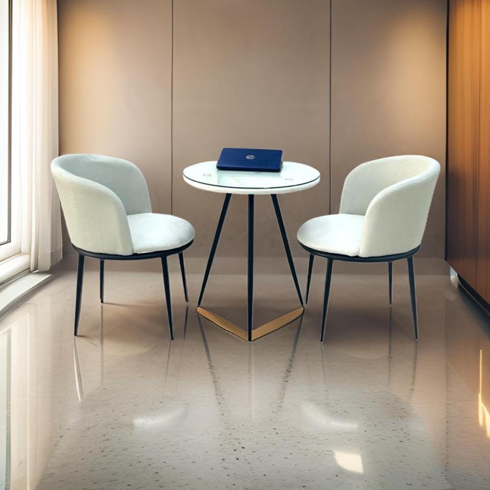 طقم 2 كرسي + طاولة لون بيج*أسود