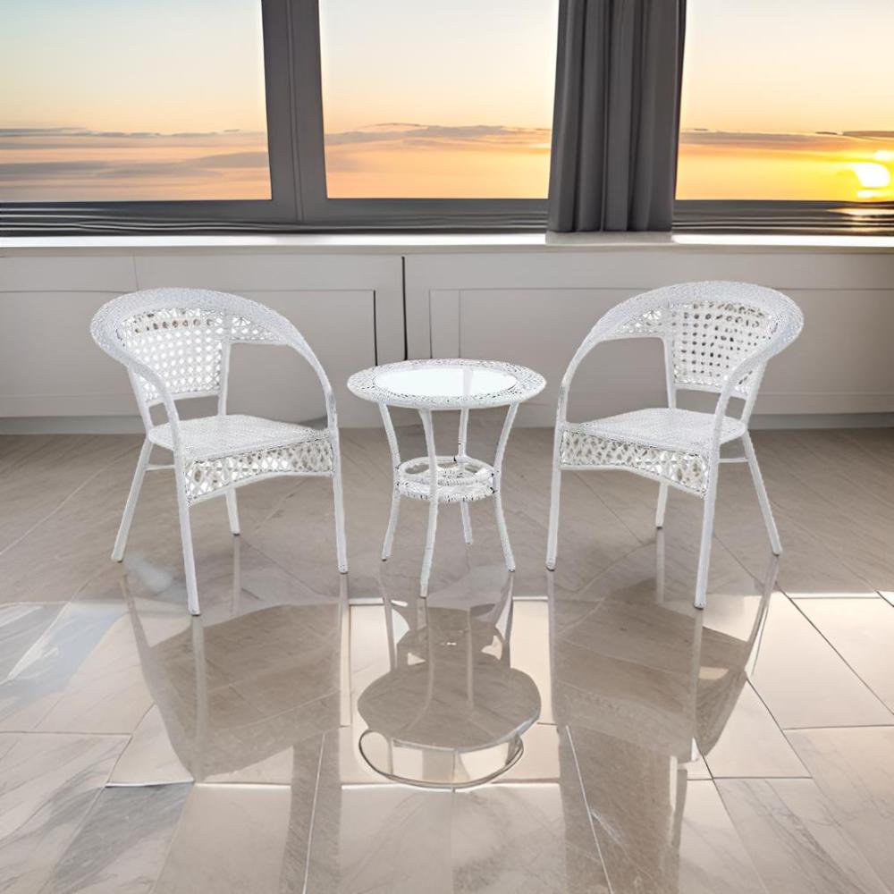 جلسة خارجية خيزران 2 كرسي + طاولة