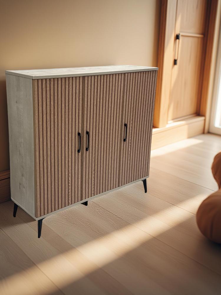 دولاب أحذية 3 باب لون بني فاتح