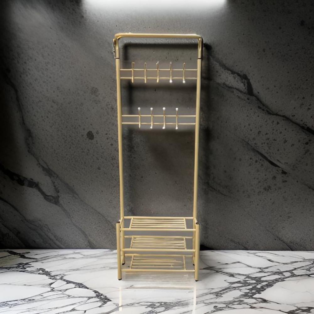 علاق ملابس رائع مع وحدة رفوف لون بيج