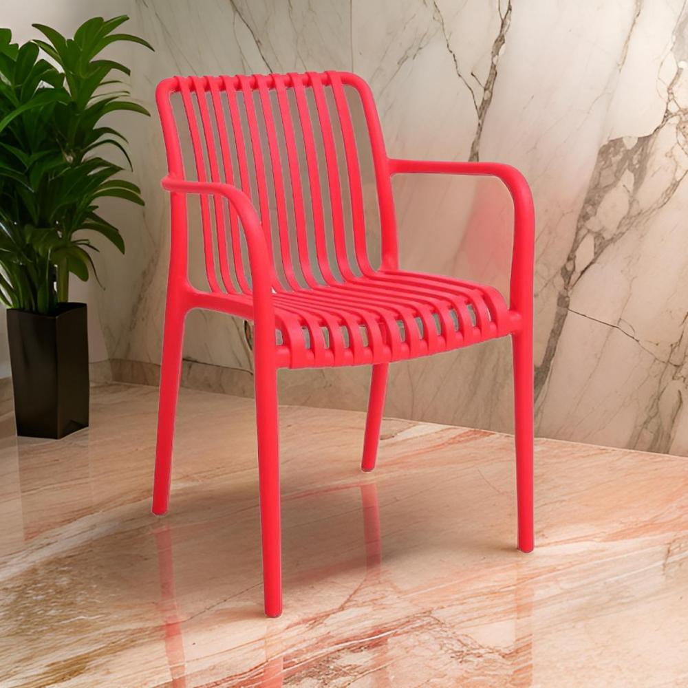 كرسي بلاستيك تصميم مبتكر لون أحمر
