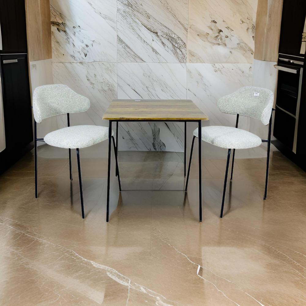 2 كرسي و طاولة لون رمادي فاتح