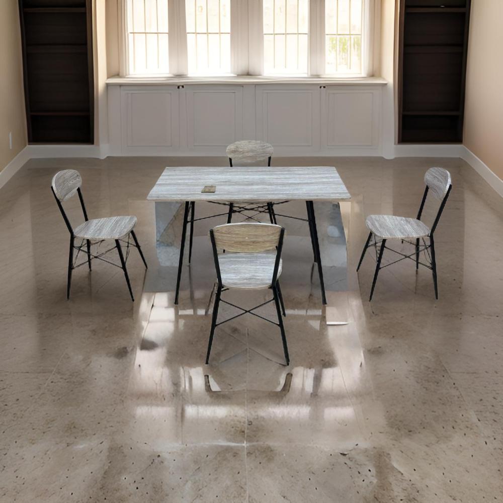 طاولة طعام خشب 4 كرسي لون بيج