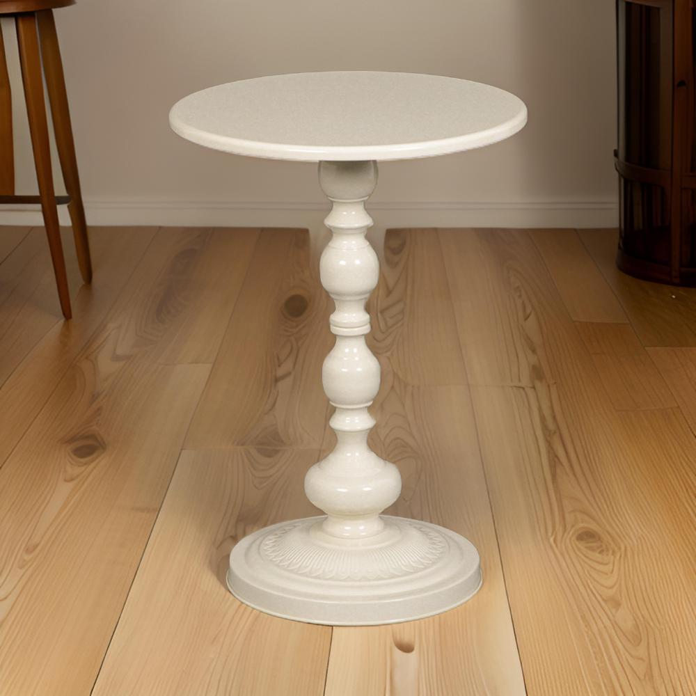 طاولة جانبية حديد بتصميم رائع لون بيج