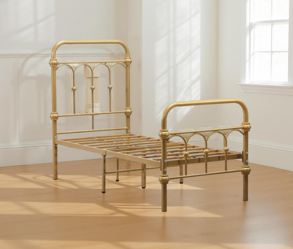 سرير حديد للأطفال عالي الجودة - لون ذهبي - مقاس 80*170