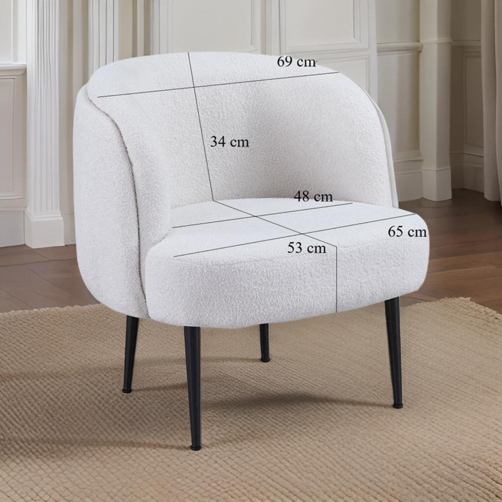 كرسي بوكليه مودرن بتصميم مريح لون رمادي فاتح