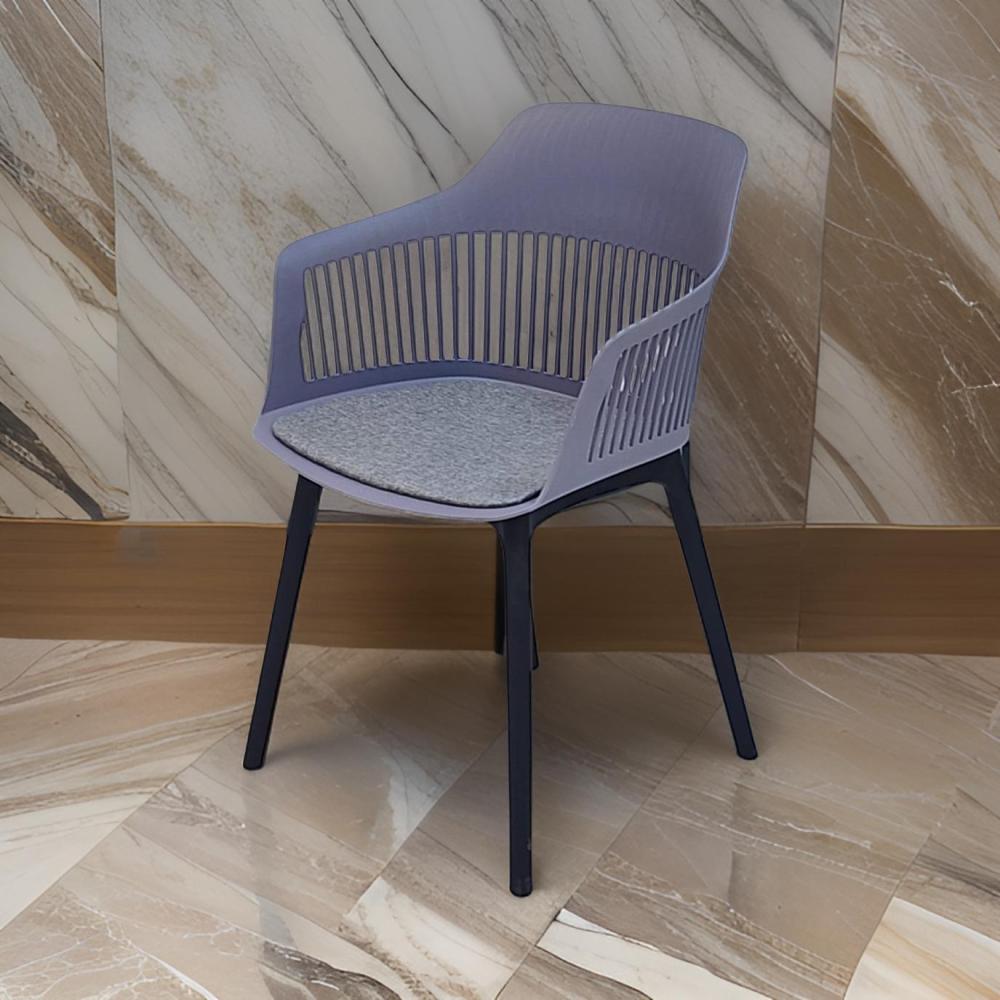 كرسي بلاستيك فايبر عالي الجودة لون رمادي