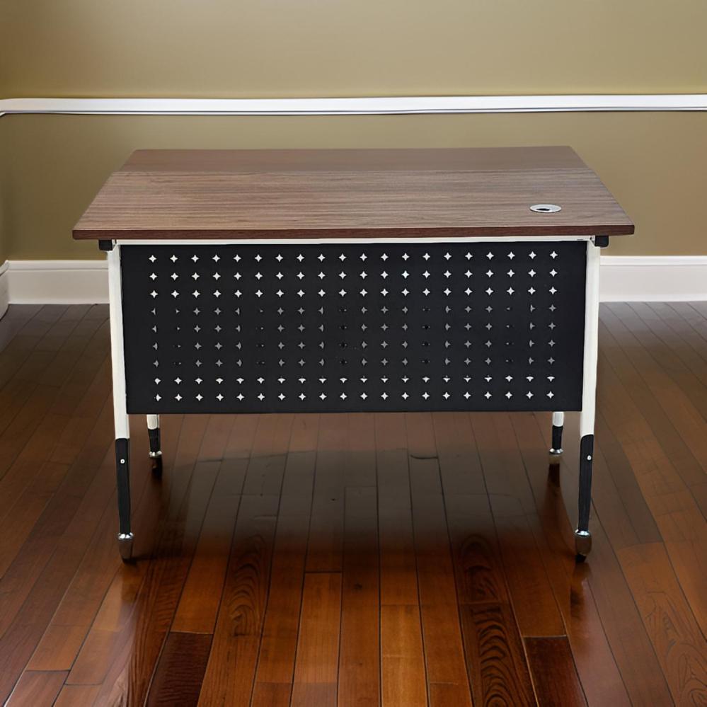 مكتب فردي مقاس 120 سم لون بني