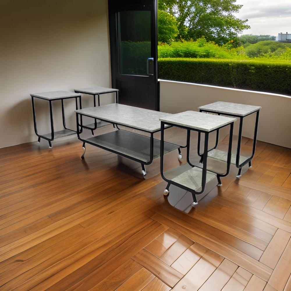 طاولات كنب 5 قطع لون رمادي