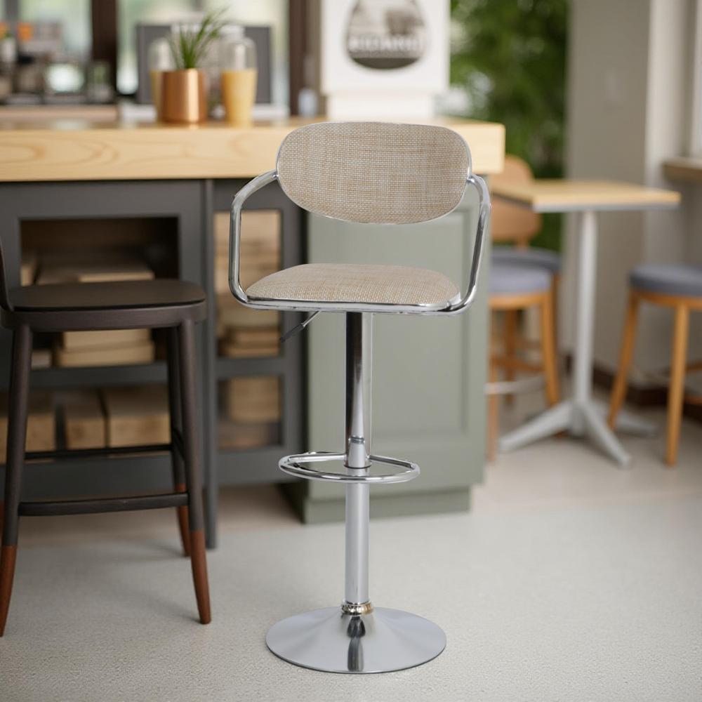 كرسي بار بيستم دوار لون بيج