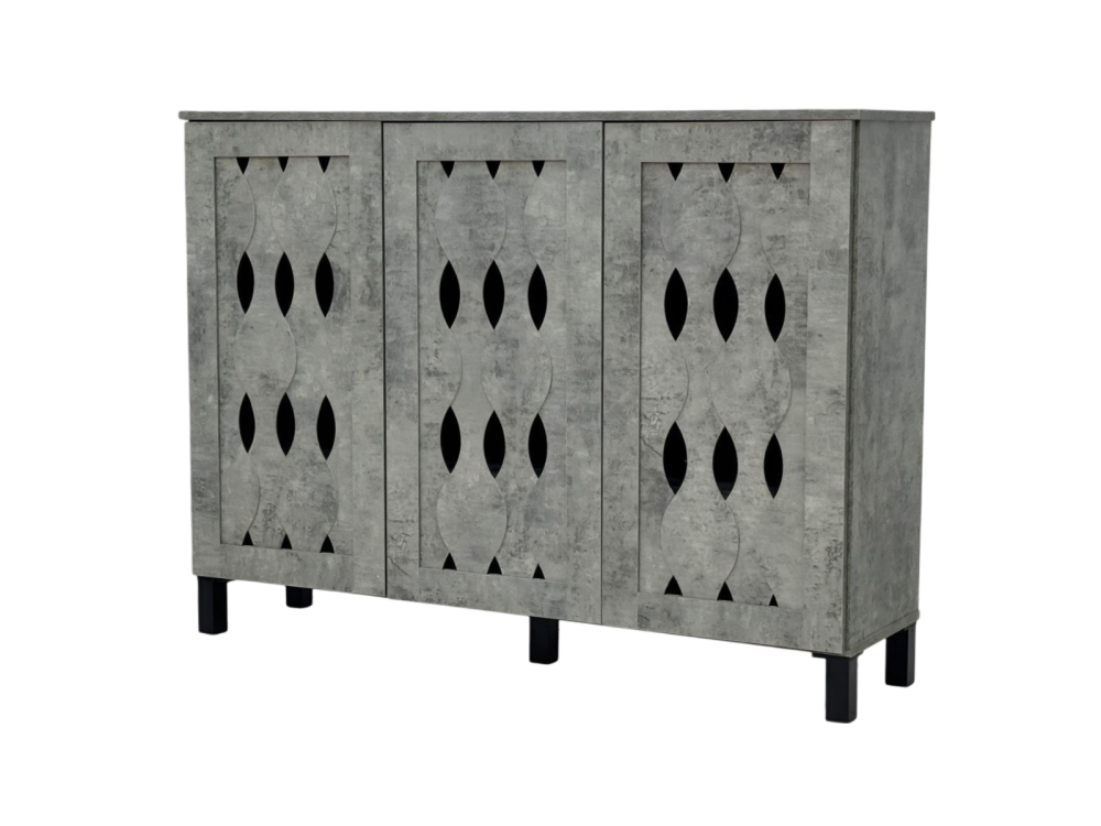 دولاب أحذية خشب 3 باب لون رمادي