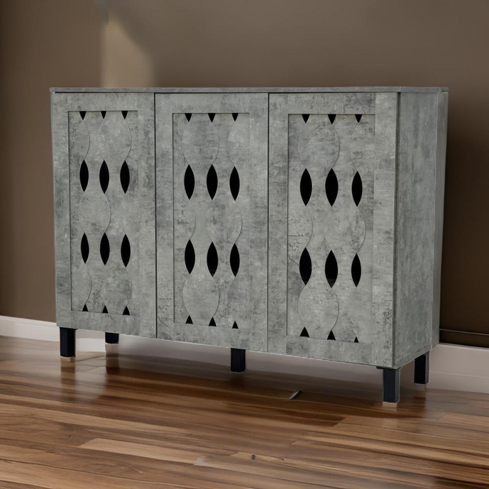 دولاب أحذية خشب 3 باب لون رمادي