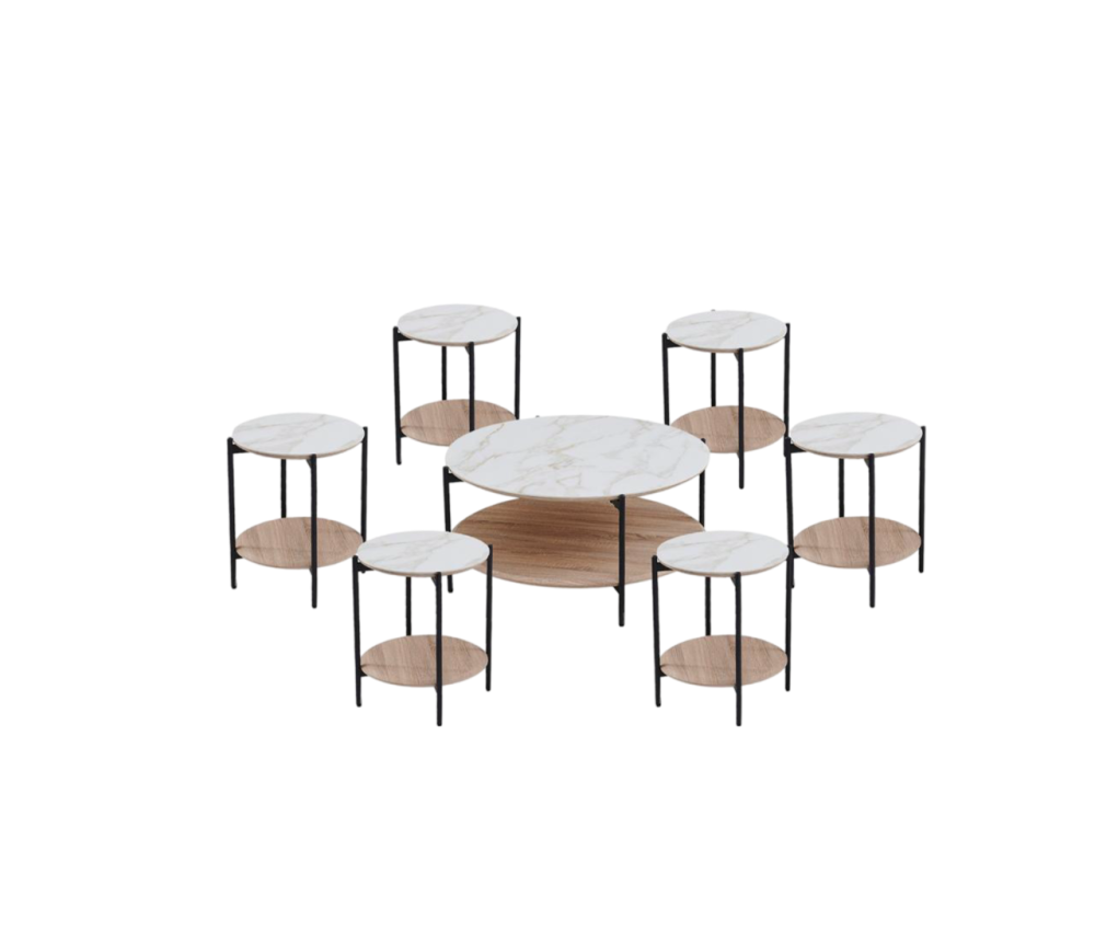 طقم خدمة سيراميك 7 قطع لون بيج