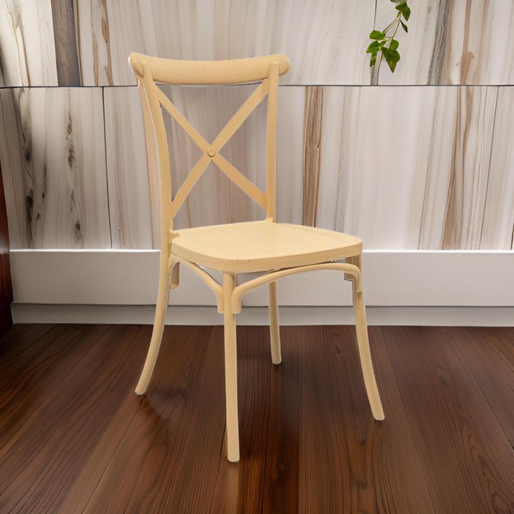 كرسي بلاستيك فايبر عالي الجودة لون بيج