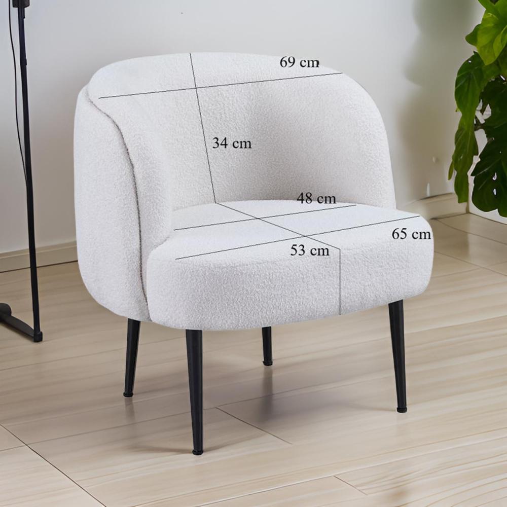 كرسي بوكليه مودرن بتصميم مريح لون رمادي فاتح