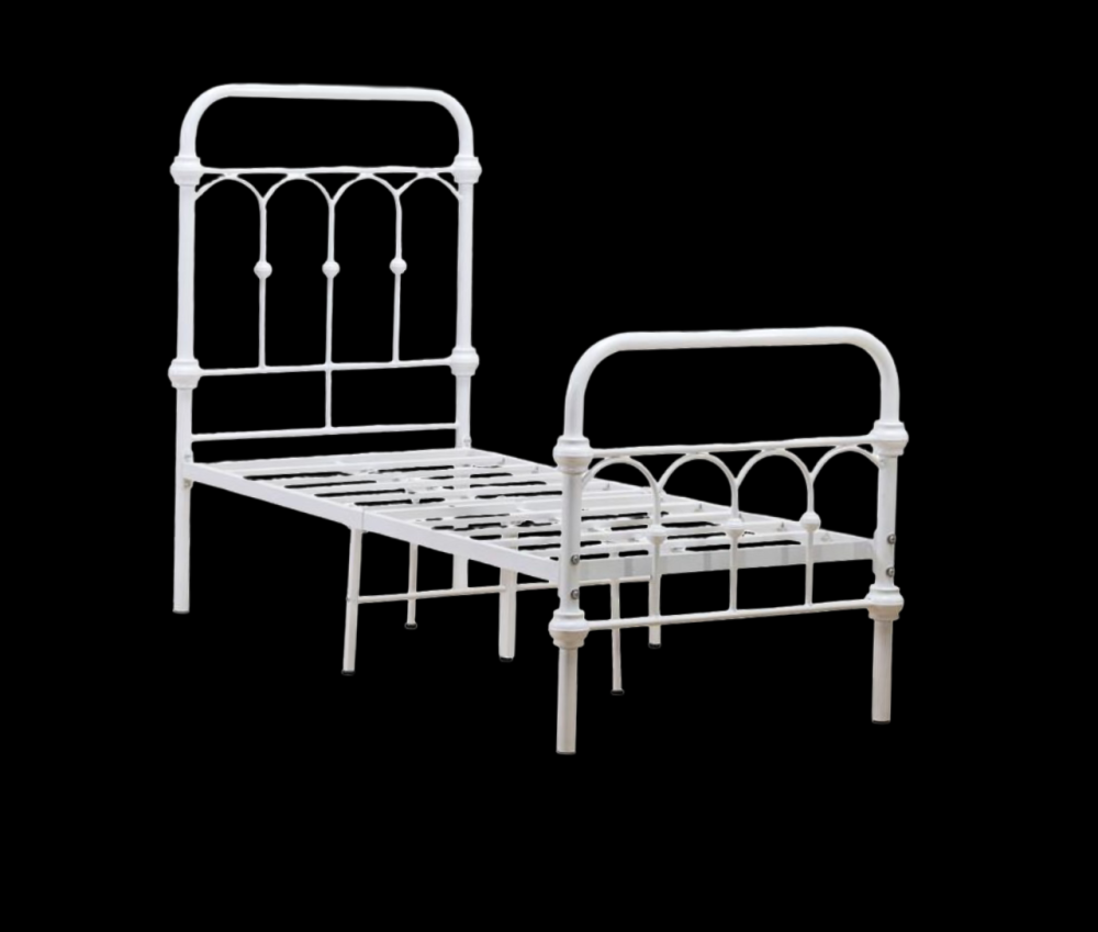 سرير حديد للأطفال عالي الجودة - لون أبيض - مقاس 80*170