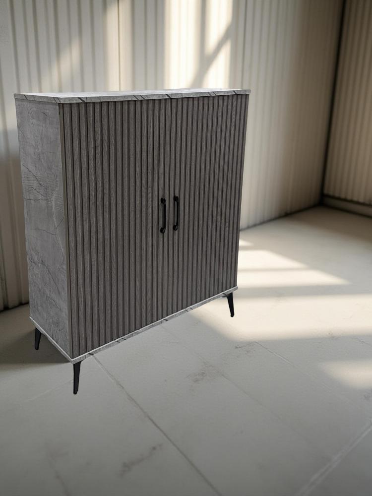 دولاب أحذية 2 باب لون رمادي